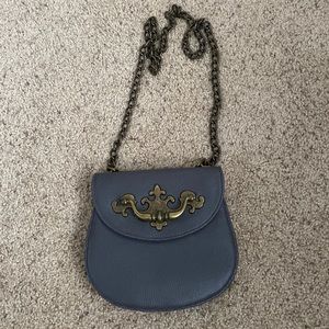 Deena and Ozzy leather bag with brass chain